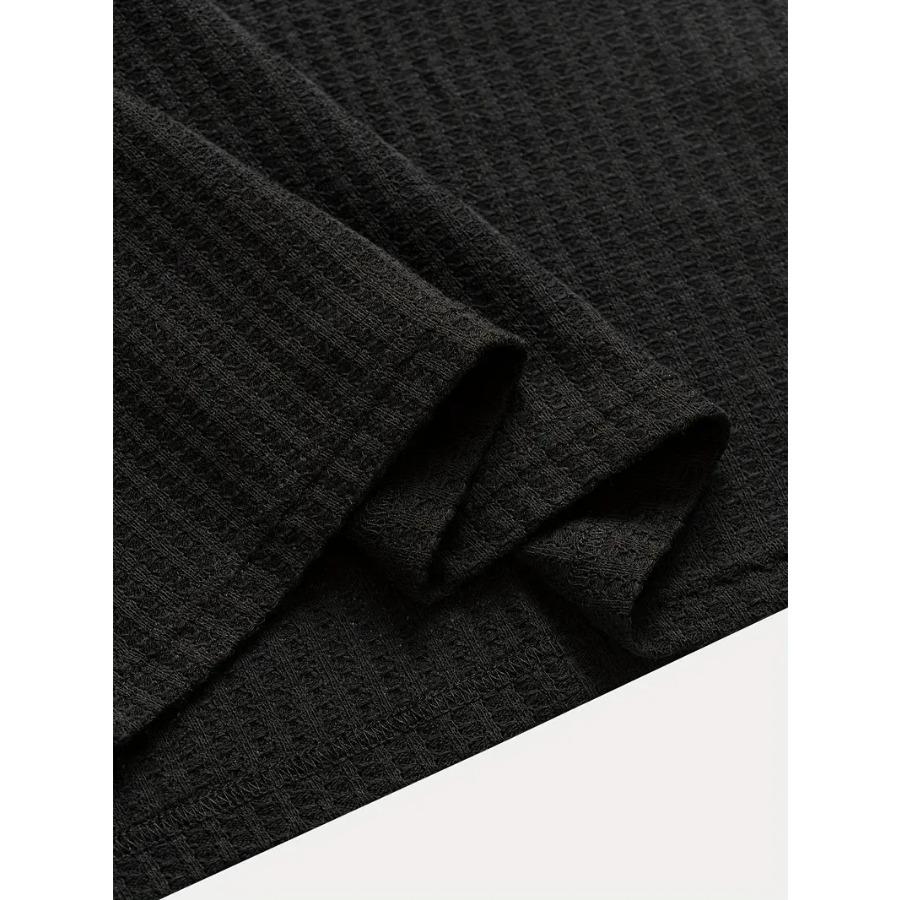 Men's Fashion Knitted Polo Shirts Short Sleeve Turn-down Collar Colid Color Simple T-shirt Top