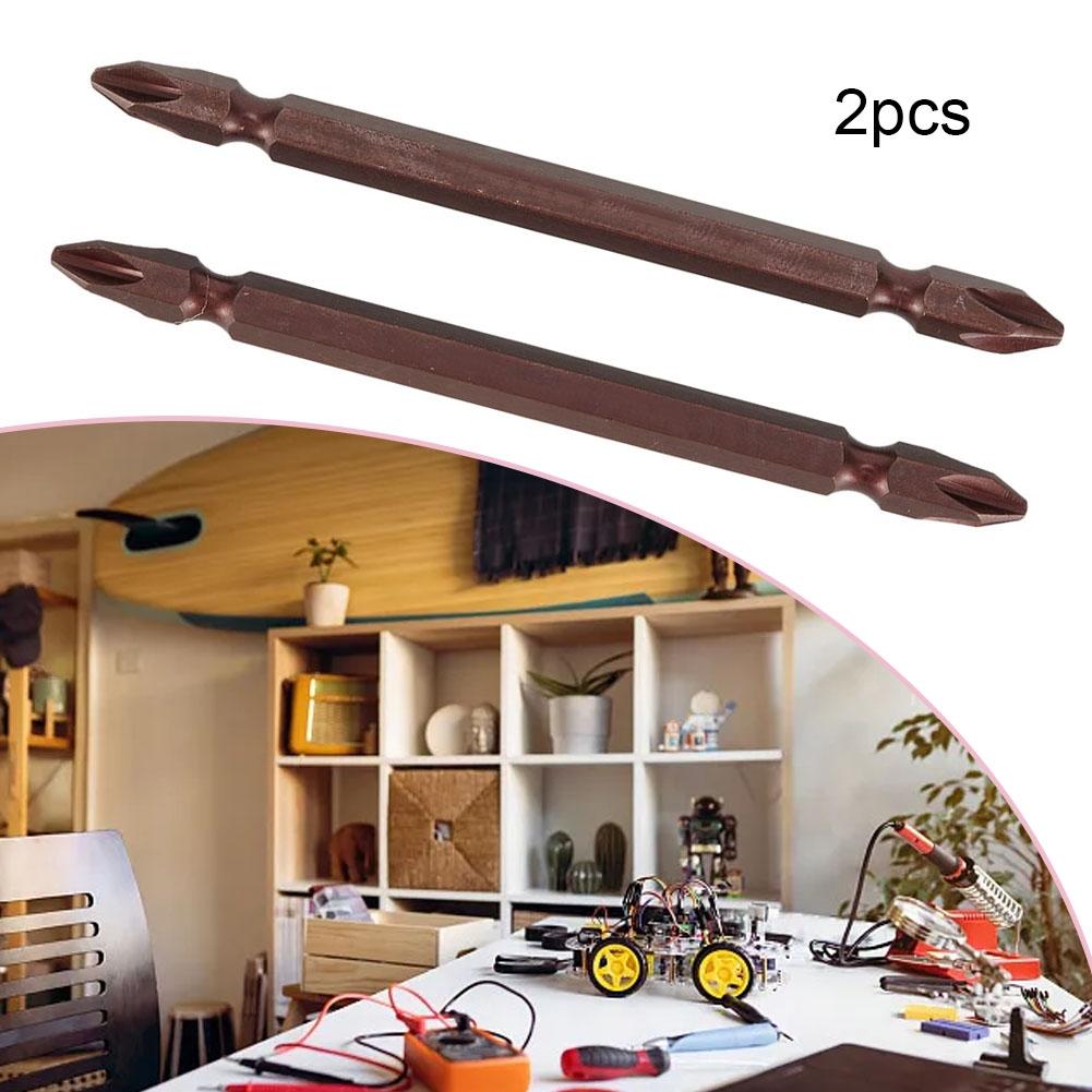 Screwdriver Bits Magnetic Double Head PH2 50-300mm Copper-colored