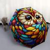 1pc Owl Art Automatic Open/CloseCartoon Umbrella, Portable Compact Umbrella for Men & Women A061