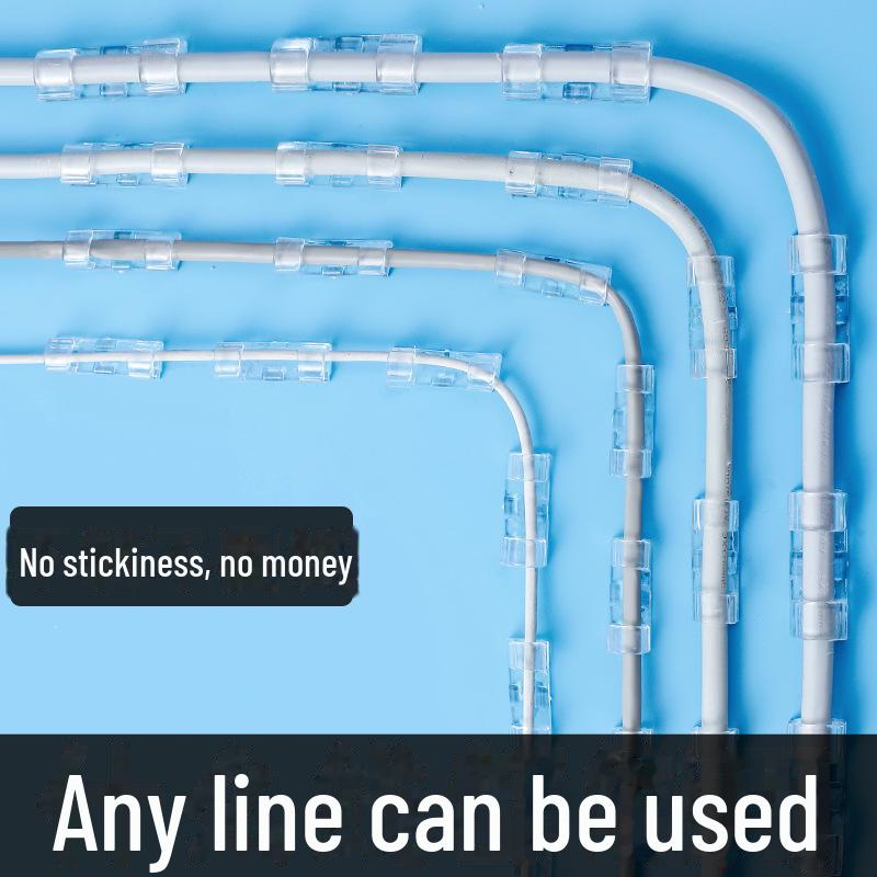 Self-Adhesive Transparent Cable Organizer Clip