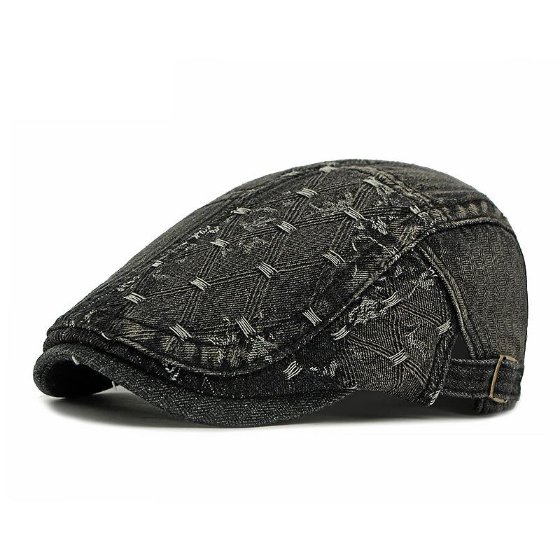Denim Beret Women British Vintage Forward Cap Men's Peaked Cap