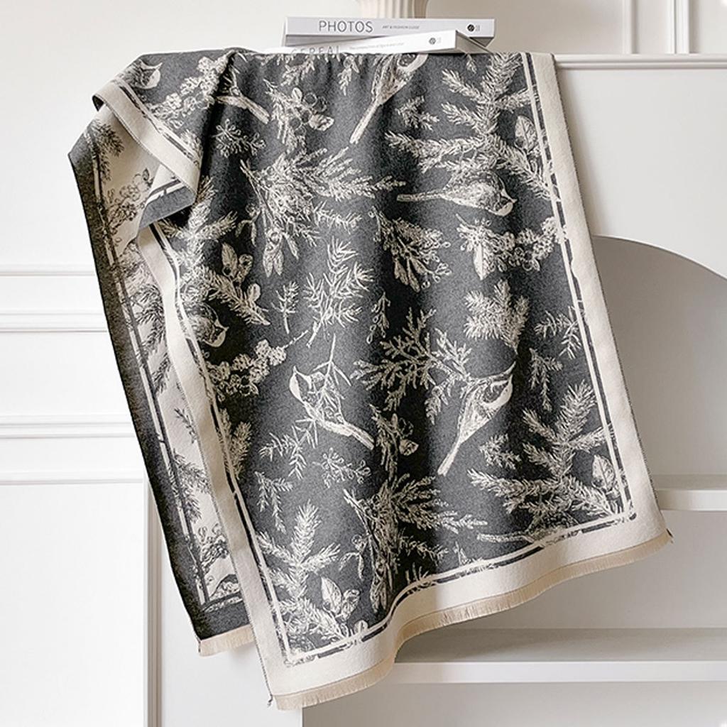 Schicker doppelseitiger Blumenschal für Damen - Kuschelig & warm, Perfekt für Winterausflüge Halswickel oder Schal für lässige & formelle Outfits