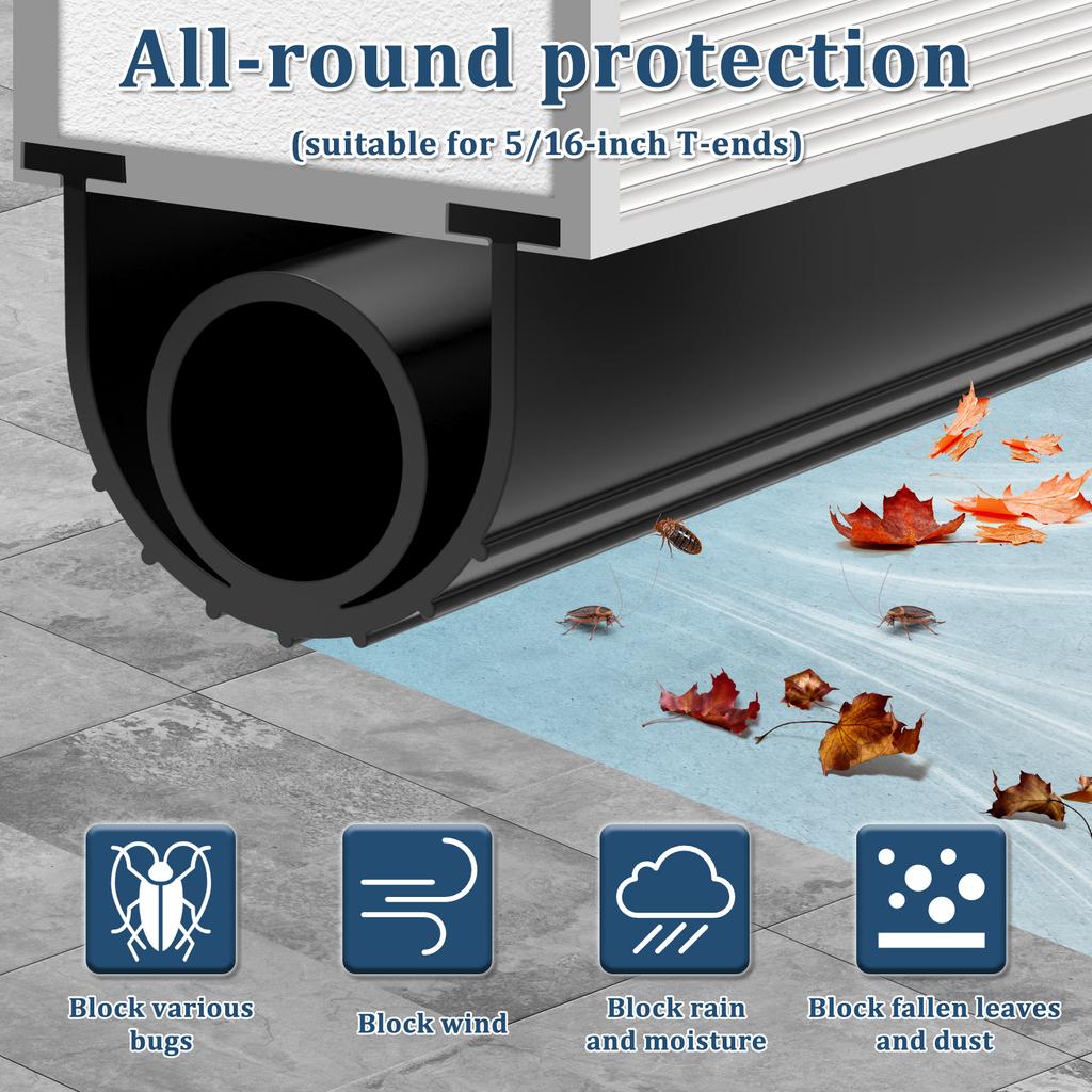 Dichtungsstreifen für Garagentore unten, solide, wasserdichte Dichtungsstreifen für Garagentore, staubdicht, Wetterschutz für Garagentore zur Sauberhaltung