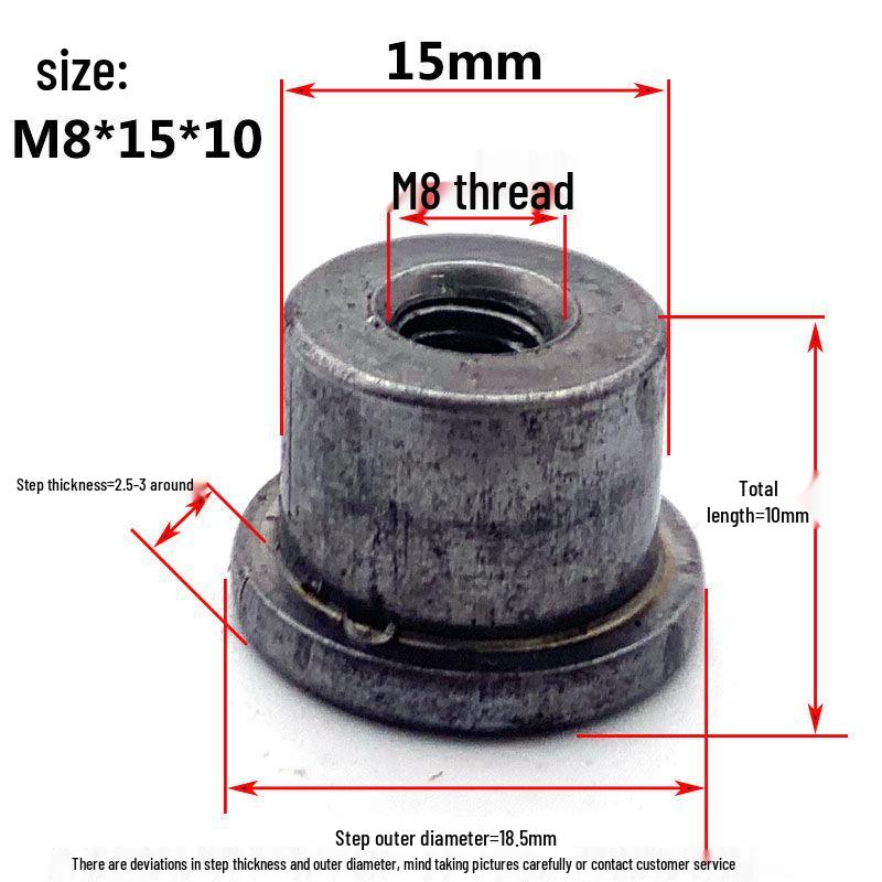 Svařovaná stupňovitá matice typu T s přírubou Kování za studena Železný plech T-víčko M6 M8