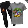 Chicken jockey summer short-sleeved T-shirt and pants suit for middle and large children 4519