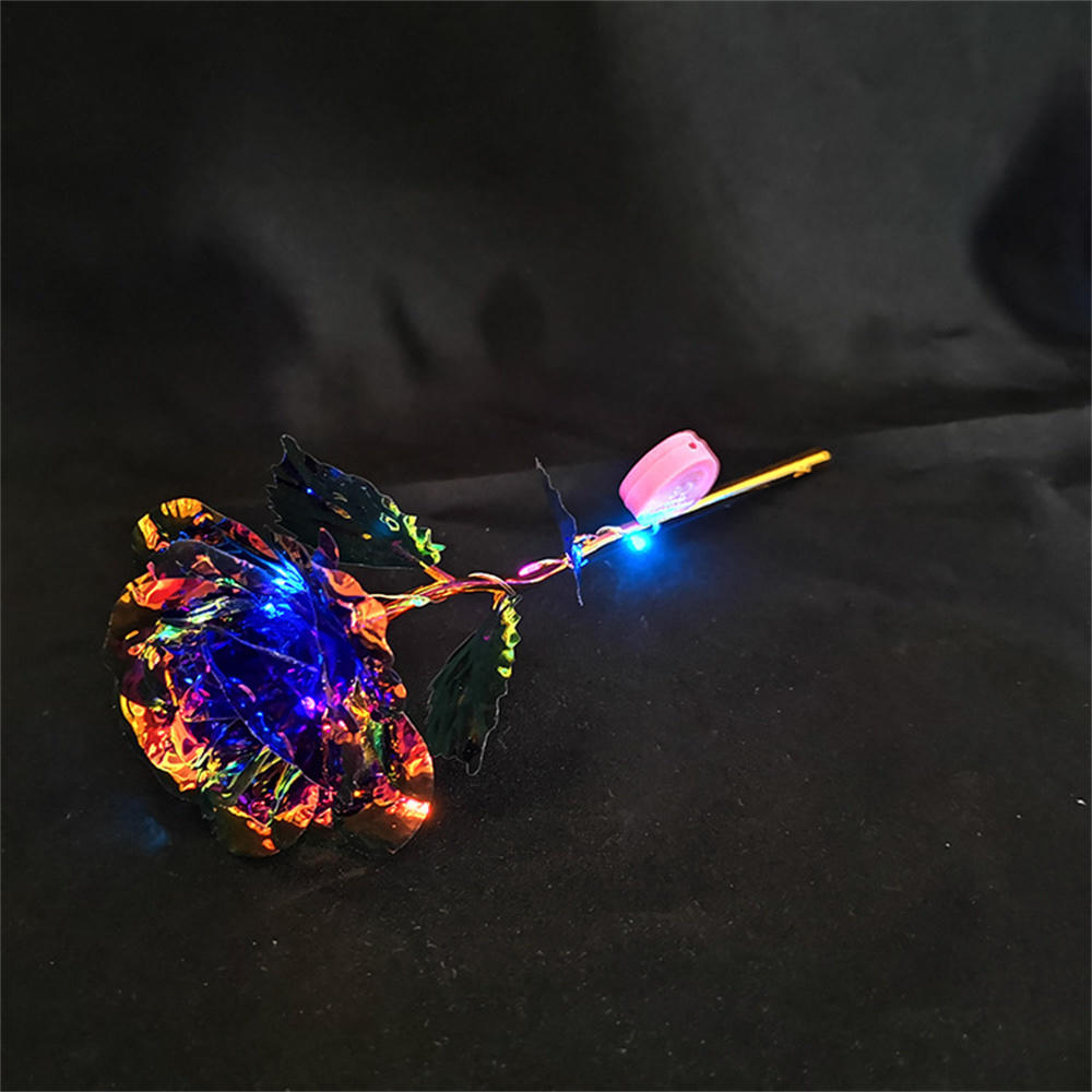 1pcs Led Light Up Glowing Roses Red Flower Bouquet Led Flash Handheld Valentine's Day Glow Party Wedding Decoration