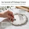 2pcs 4 Inch Diameter Metal Serving Plate Golden Color Round Food Tray Dessert Cake Dish  For Wedding