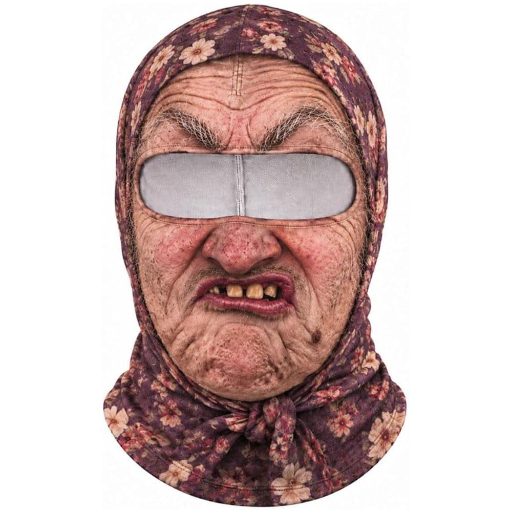 White Mustache Old Man Balaclava Face Mask Full Coverage Ski Mask Hood Winter Mask Cover For Men