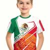 Children's Clothing Boys Summer Fashion Mexico Flag 3d Graphic Print T Shirt Short Sleeve Vibrant Colors Perfect for Casual Wear