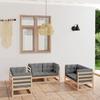VidaXL Solid Pine Wood Garden Lounge Set 6 Pcs with Cushions Garden Furniture Outdoor Furniture Patio Furniture 3076489