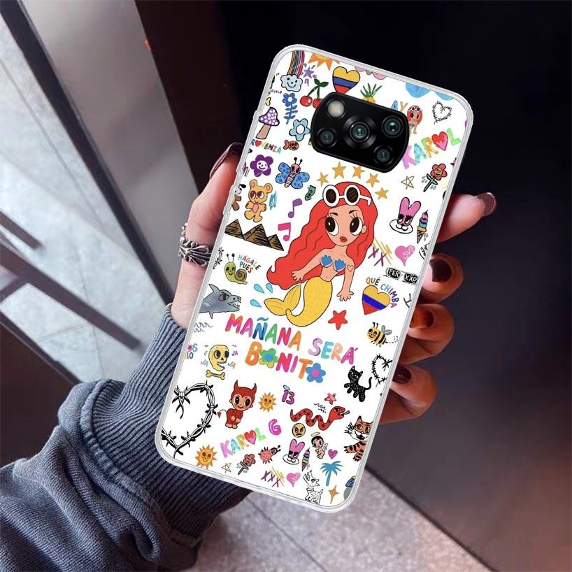 Karolg M-Manana Sera B-Bonito Phone Case For Xiaomi Poco X7 X6 X5 Pro F7 Ultra Redmi 15C 15 13 13C 12 12C 10 10A 10C 9 9A 9C 9T