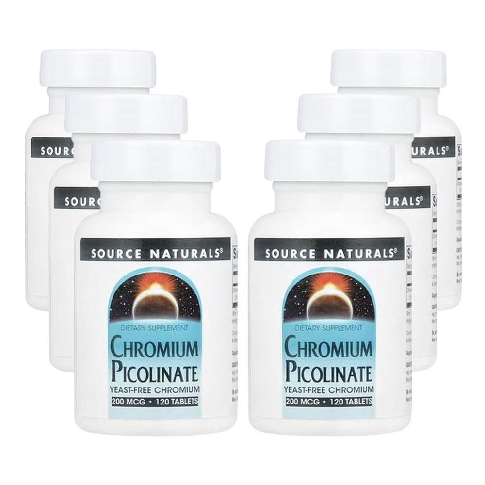Source Naturals Chrome Picolinate 200mcg 120 pcs 6 pcs
