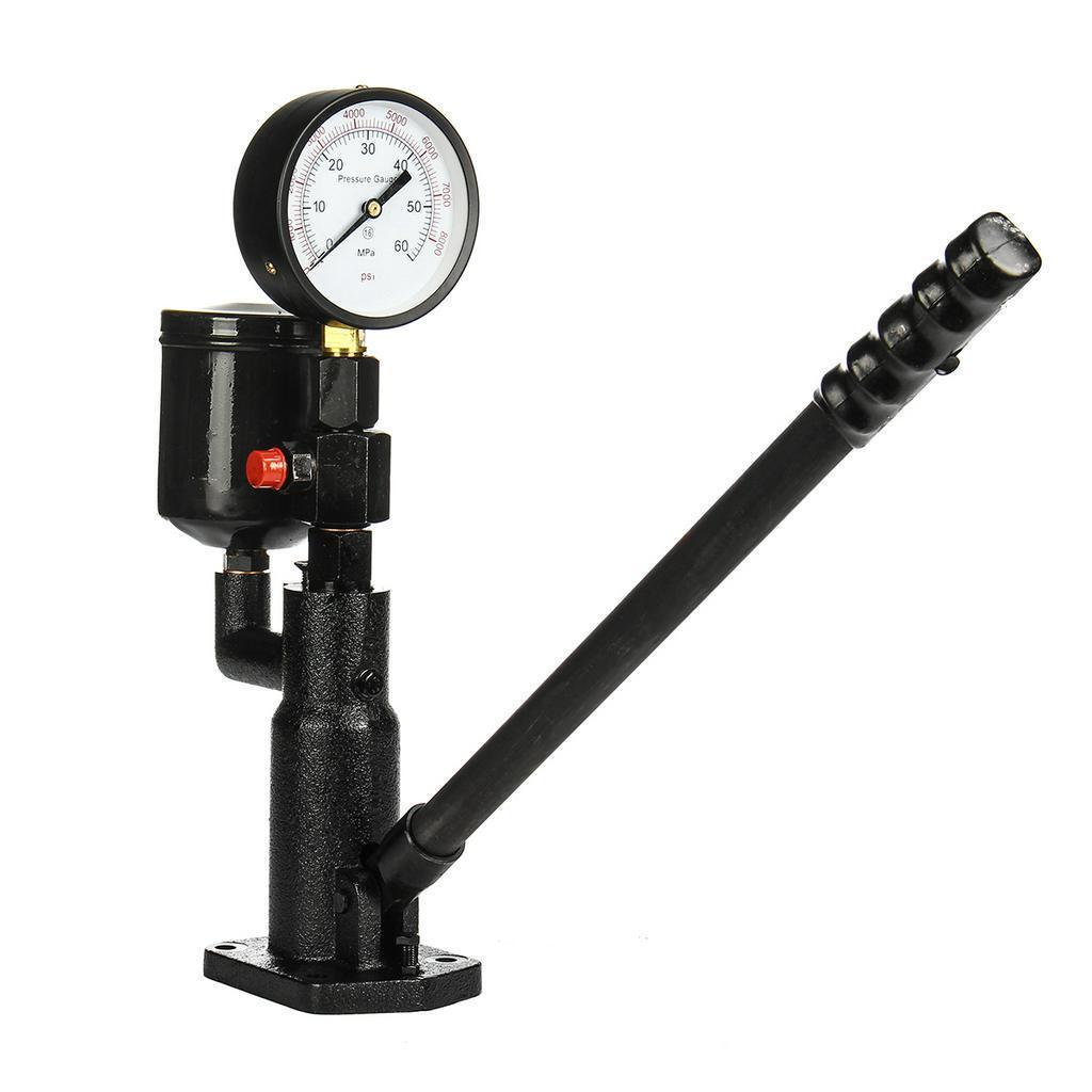 Bar/PSI 0-60Mpa Steel 1L Pop Diesel/Injector Nozzle Pressure Tester Dual Scale Read Gauge Black High Pressure Pipe Diagnostic