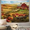 scene of pumpkin farm Digital printing polyester wall hanging tapestry decorative Living room bedrooms Office background gift