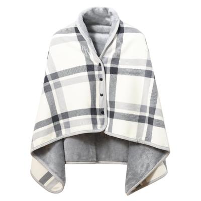 Kumori Large Throw Blanket, 4-Way Wearable Blanket with Buttons, Warm, Cold Protection, Anti-Static, Washable, Year-Round Use (White, 80x130cm)