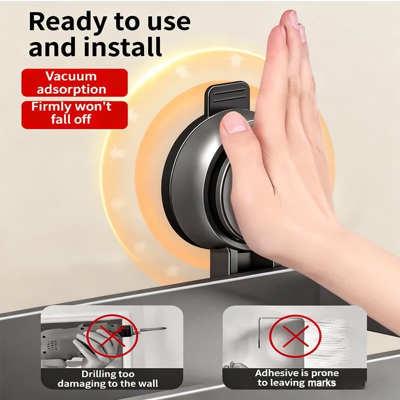 No-Drilling Suction cup Multifunctional Aluminum Bathroom Shelf Suction Cup Wall Mounted Rack for Toilet Storage Shampoo Holding