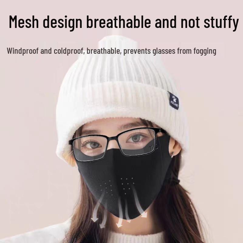 Maska na twarz 3D z podszewką polarową, wiatroodporna, zimowa 2025