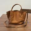 Large Capacity Soft Cowhide Casual Tote Genuine Leather Handbag Versatile Women's Shoulder Bag