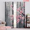 2pcs,2D Plane Printing Curtain Popular Cherry Bliss Forest Polyester (without Rod) Home Decor for Bedroom, Living Room