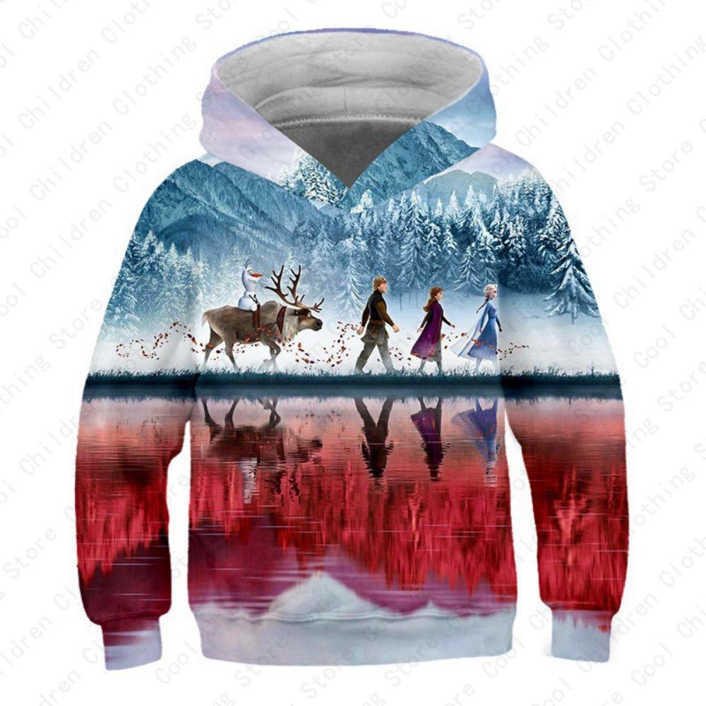 MINISO, Disney, Girl, Frozen, Sweatshirt, Anna, Elsa, Long Sleeve, Pullover, Autumn, Hoodie