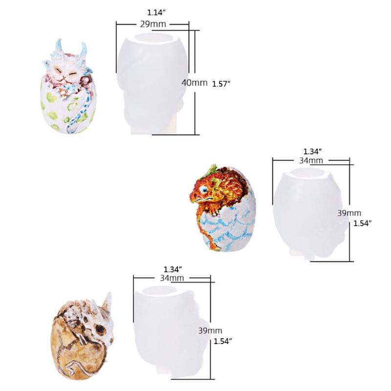 Dragon Egg Resin Mold Epoxy Silicon Fondant Molds Cute 3D Dragon Keychain DIY Crafts Ornaments Casting Animals Mould