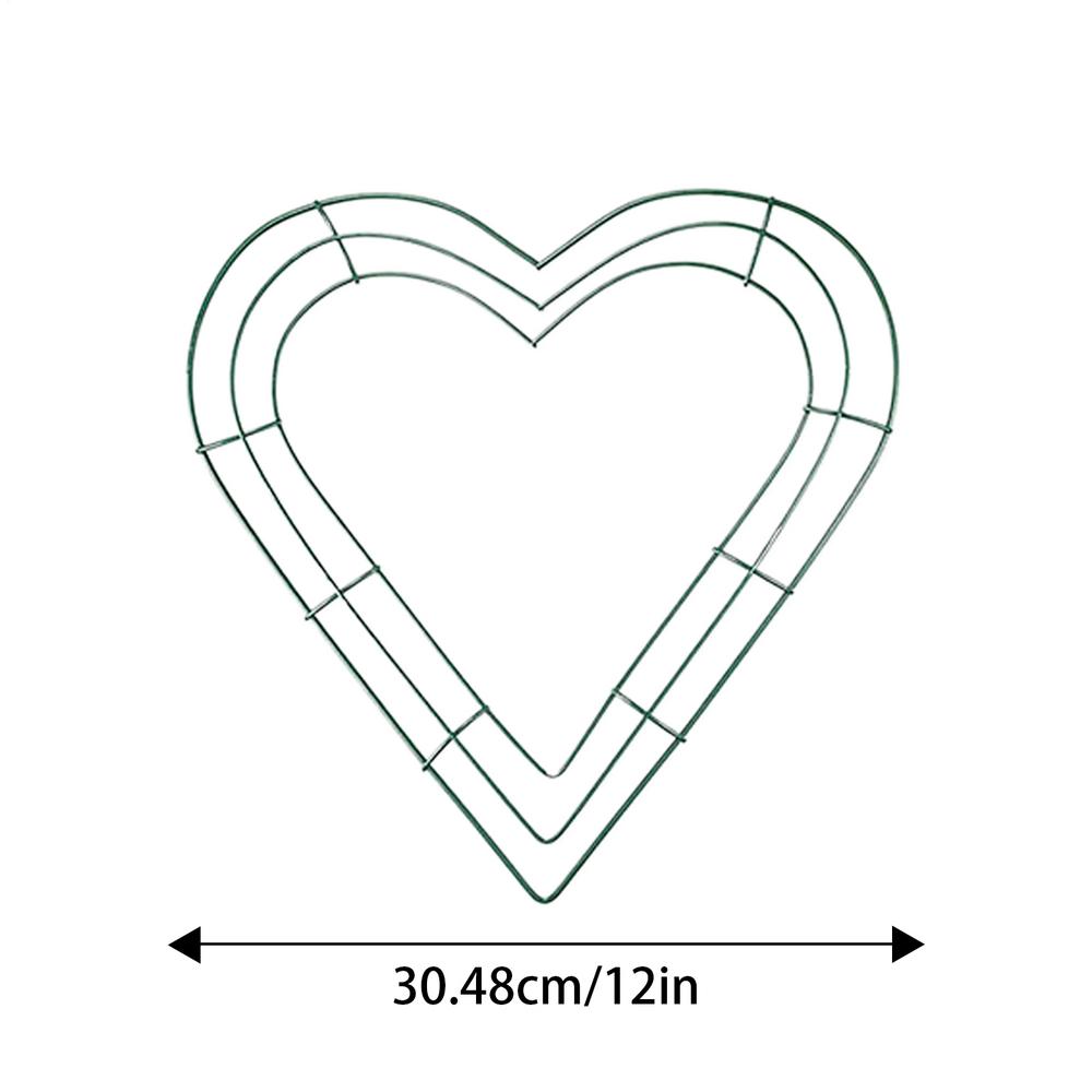 Kreative Eisenkunst Blumenkranzringe Stern Herz Rund Grün Metall Floraler Reifen für Valentinstag Gartendekorationszubehör