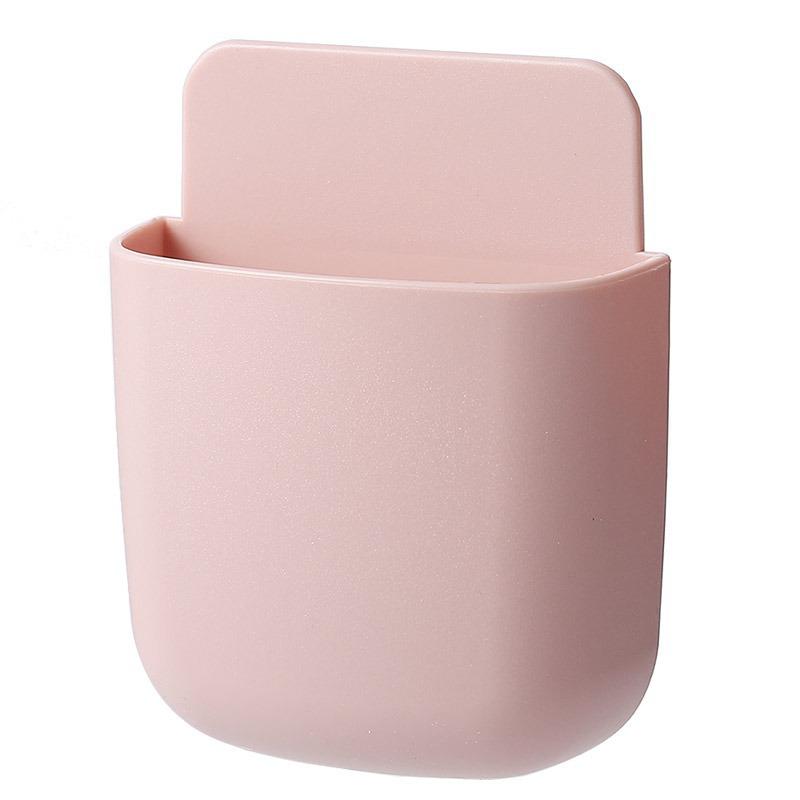 Wall-Mounted Remote Control & Phone Charging Organizer - No Drill Installation