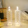 Led Candle Light Rose Pattern Projection Simulation Flameless Candle Lamp For Home Birthday Wedding Party Decoration