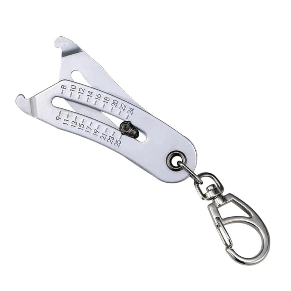 

Portable Bolt Size Finder Keychain Nut Bolt Gauge Tool Stainless Steel Head Size Catcher for Mechanics DIY and Industrial Use