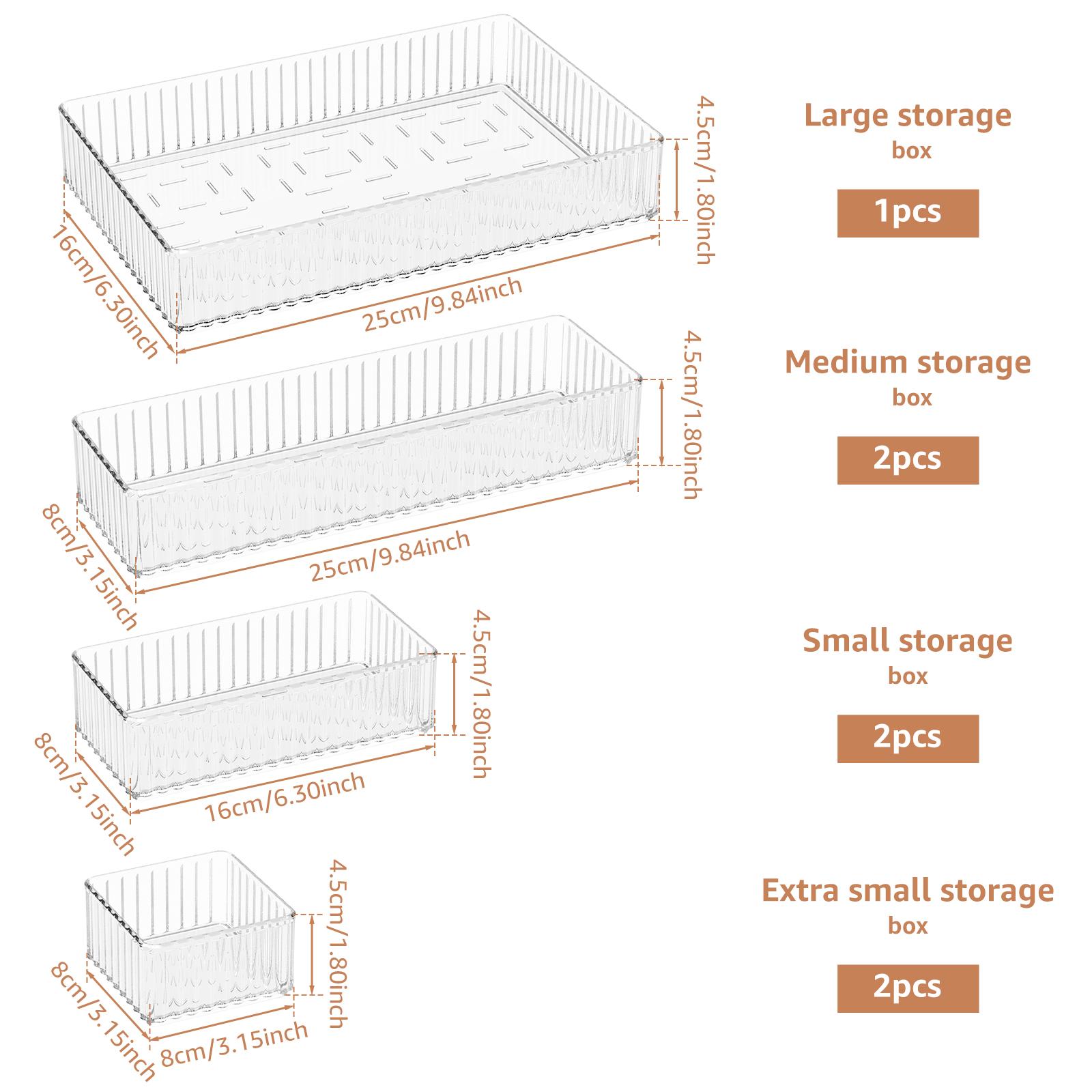 

7/16 шт. Органайзеры для ящиков, штабелируемые прозрачные ящики для хранения, многоцелевые ящики для хранения косметики, органайзер для ювелирных изделий
