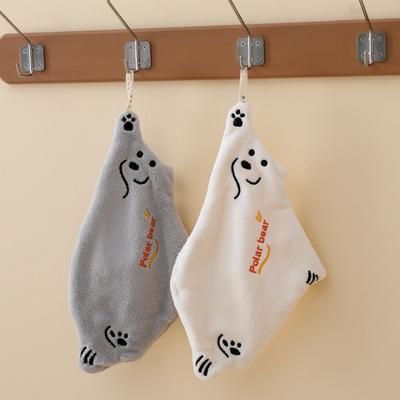 Polar Bear Hand Towel Absorbent Quick Drying Thick Children's Coral Fleece Soft and Cute Towel