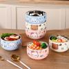 Anti-scalding Stainless Steel Children's Bowl Double Layer Rice Bowl Tableware Ramen Bowl  Soup