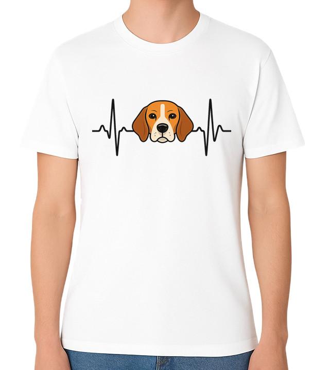 Beagle Heartbeat Dog Lover Graphic Cute Pet Unisex T-Shirt S разноцветный