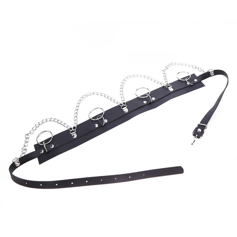 Gothic hip-hop Style With Silver Chain Waist Accessory Ladies' Fashion Belt Restraint Belt Leather Rivet Waist Chain Belts