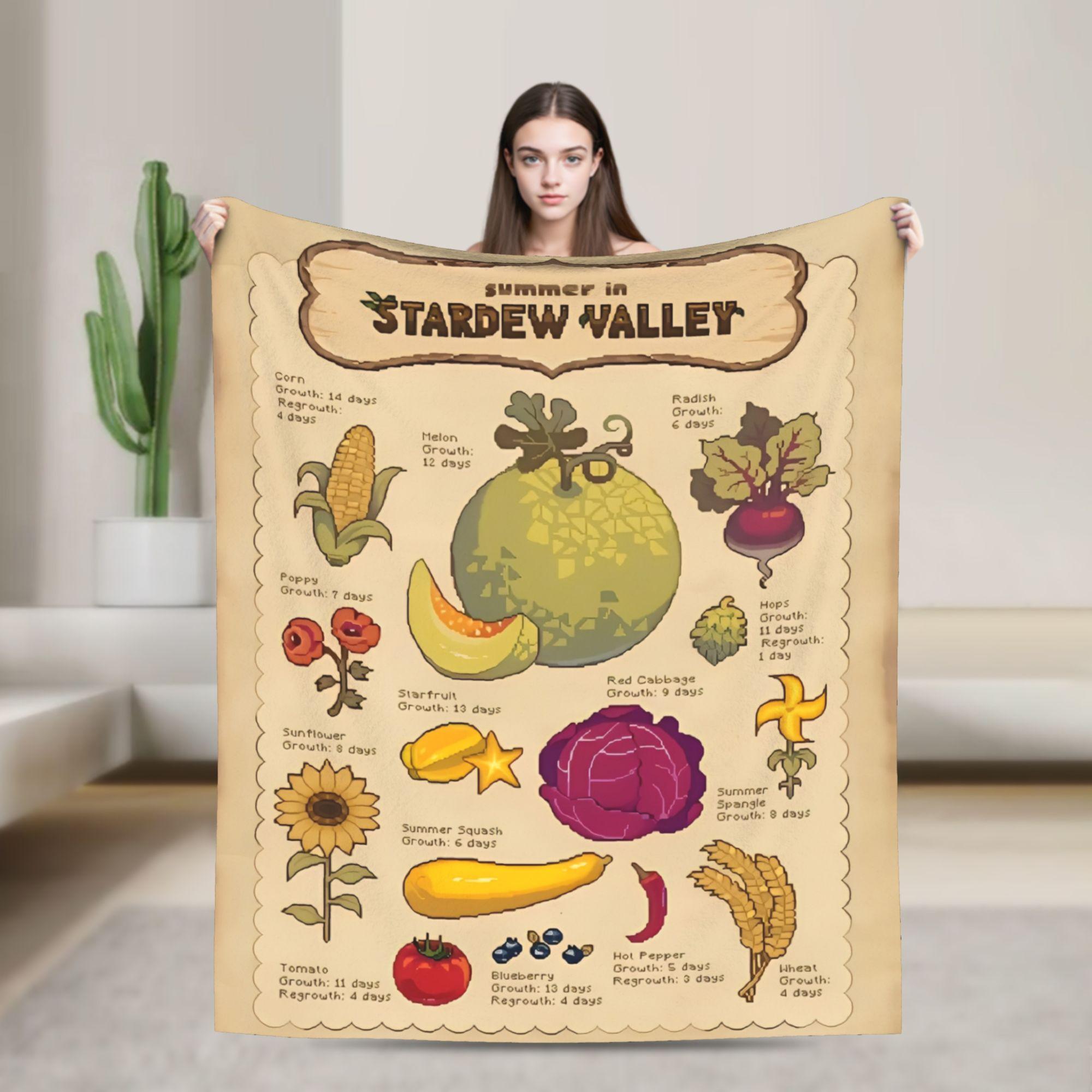 

Winter in Stardew Valley Blankets Plant Illustration Fleece Funny Warm Throw Blanket for Home Autumn/Winter Car 75x90cm