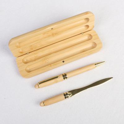 Maple Bamboo Pen + Maple Letter Opening Knife Gift Box Set Flow Supply Bamboo Nanmu Set