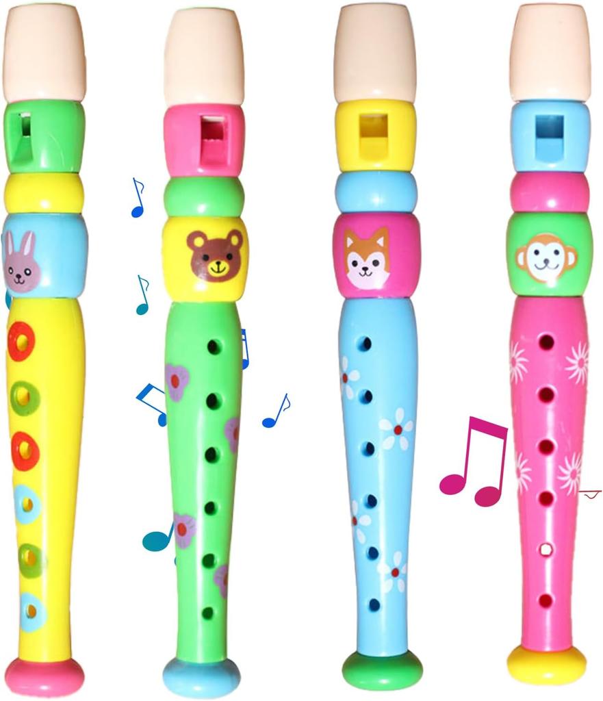 Kids Wooden Flute Toy 6 Holes Recorder Musical Instrument for Early Music Education Development Gift for Boys Girls
