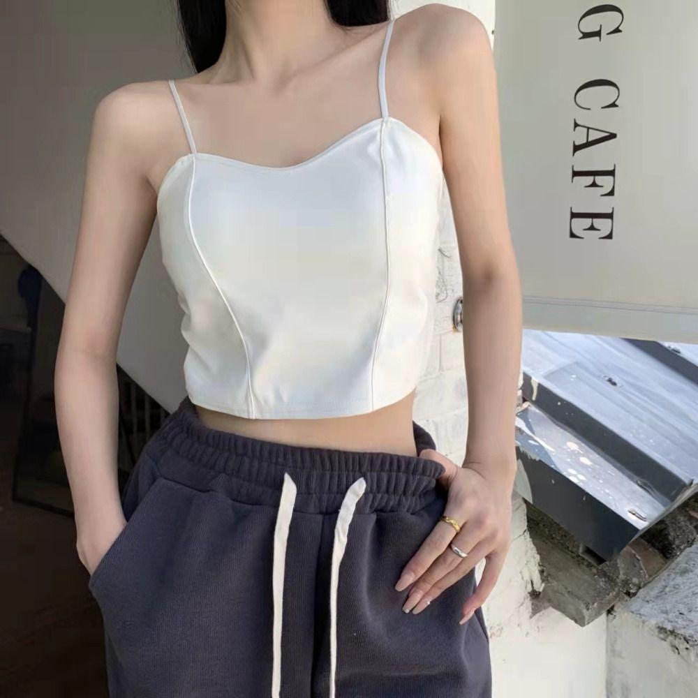 Bralette Women PU Camisoles Brassiere Thin Shoulder Strap Bra Chunyu Tank Top  Women