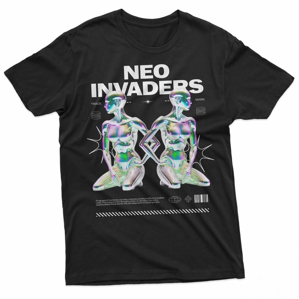Neo Invaders Chrome Body Cyberpunk TShirt Unisex T-Shirt M