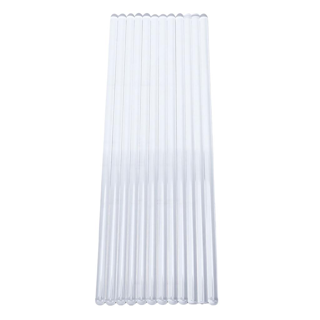 12pcs 20cm Glass Stirring Rods Solid Heat Resistance Glass Stick for Laboratory Kitchen Bar