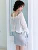 FABRICSEOUL Ribbon Cotton Tail Boat Neck Knitwear_White
