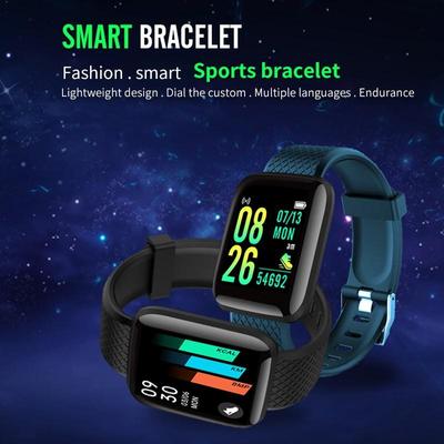 116 Plus Men Wome Smart Band Waterproof Smart  Wristband Heart Rate Monitor Sports