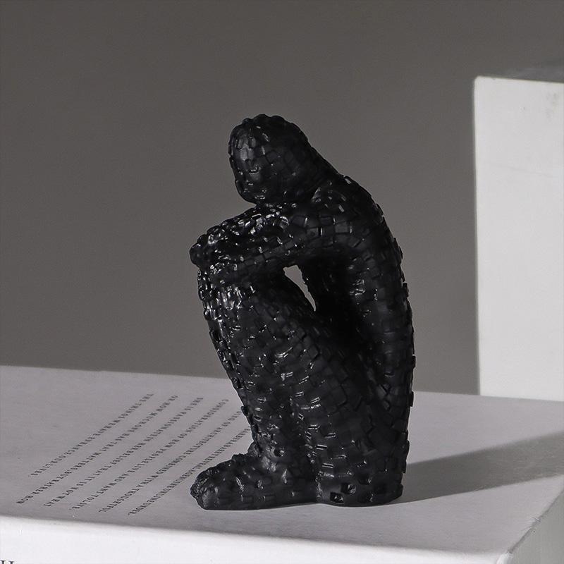 1 adet Modern Minimalist Mozaik Figür Reçine Dekor Ev Oturma Odası, Çalışma Odası ve Ofis İçin