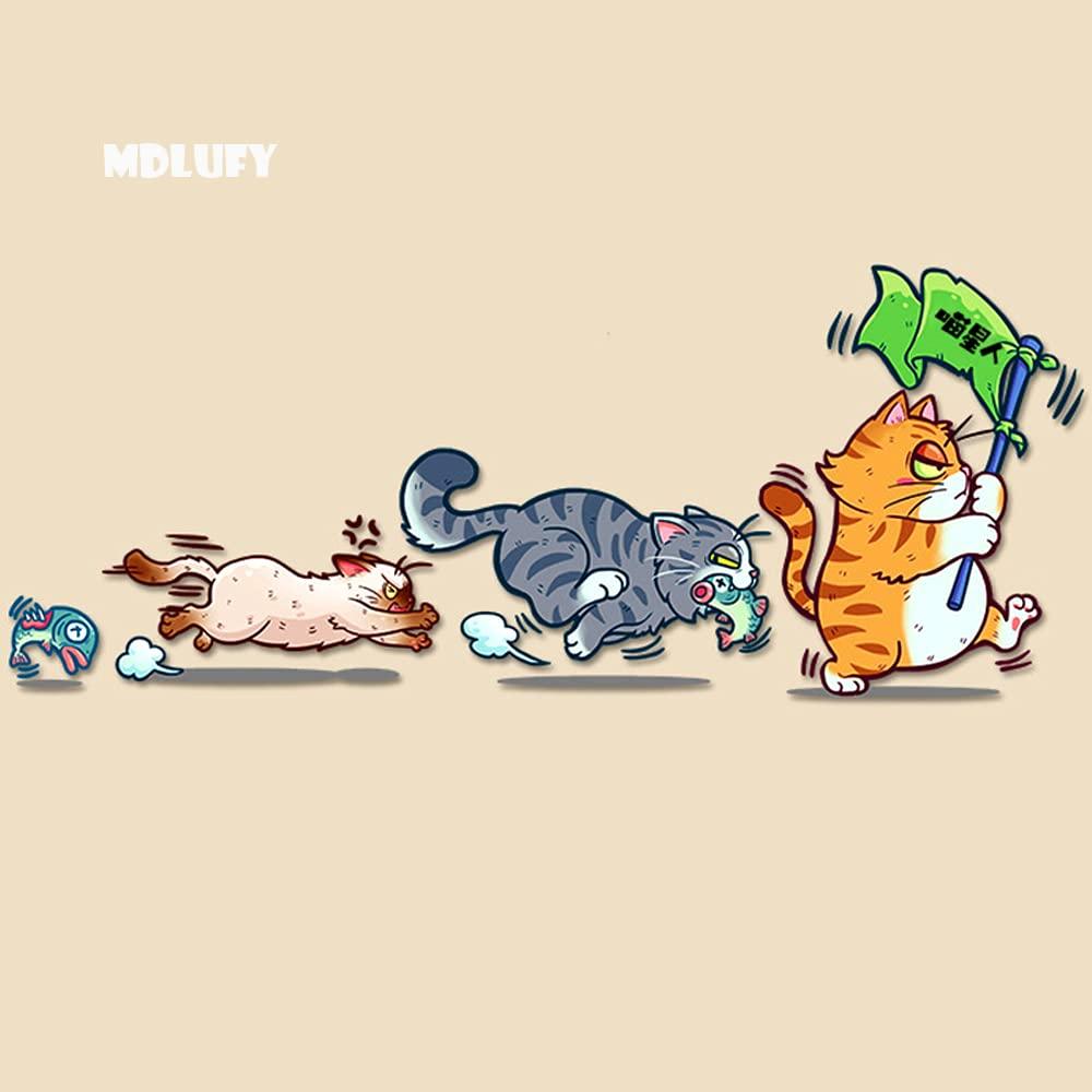 

MDLUFY Автомобильная наклейка Мультяшный кот Кот Мультяшный Водонепроницаемая Смешная наклейка для автомобилей и мотоциклов M-12cm x 30cm