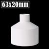 2Pcs/Lot 63/75/90mm To 20~75mm PVC Pipe Straight Reducing Connectors Aquarium Fish Tank Adapter Garden Watering Tube Connector
