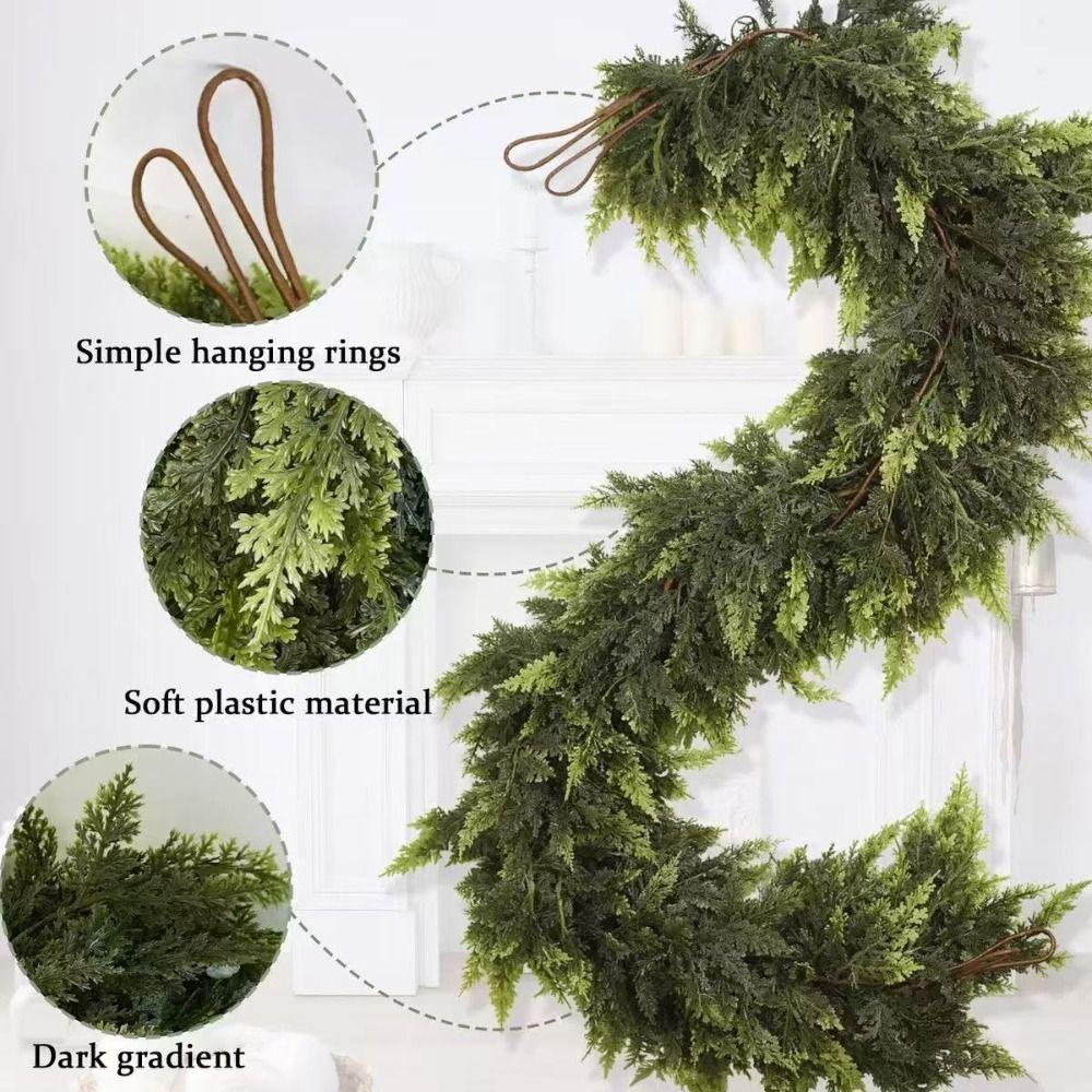 Green Artificial Norfolk Pine Garlands Wall Hanging Simulation Plant  Fireplace Decoration