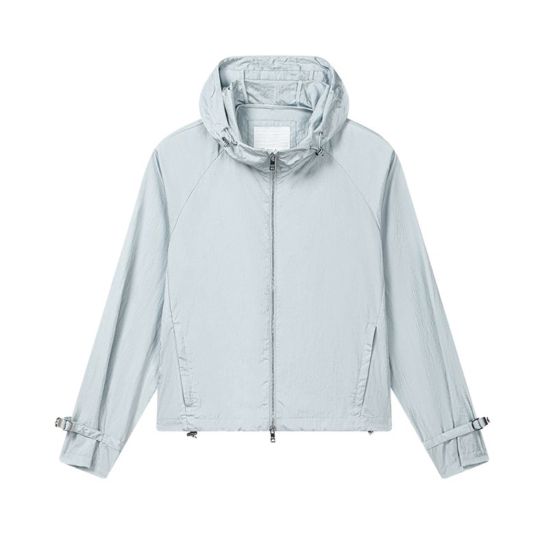 FILA Morandi Milano Series Comfortable Woven Hooded Zip Jacket Women jackets F11W635702F-GY