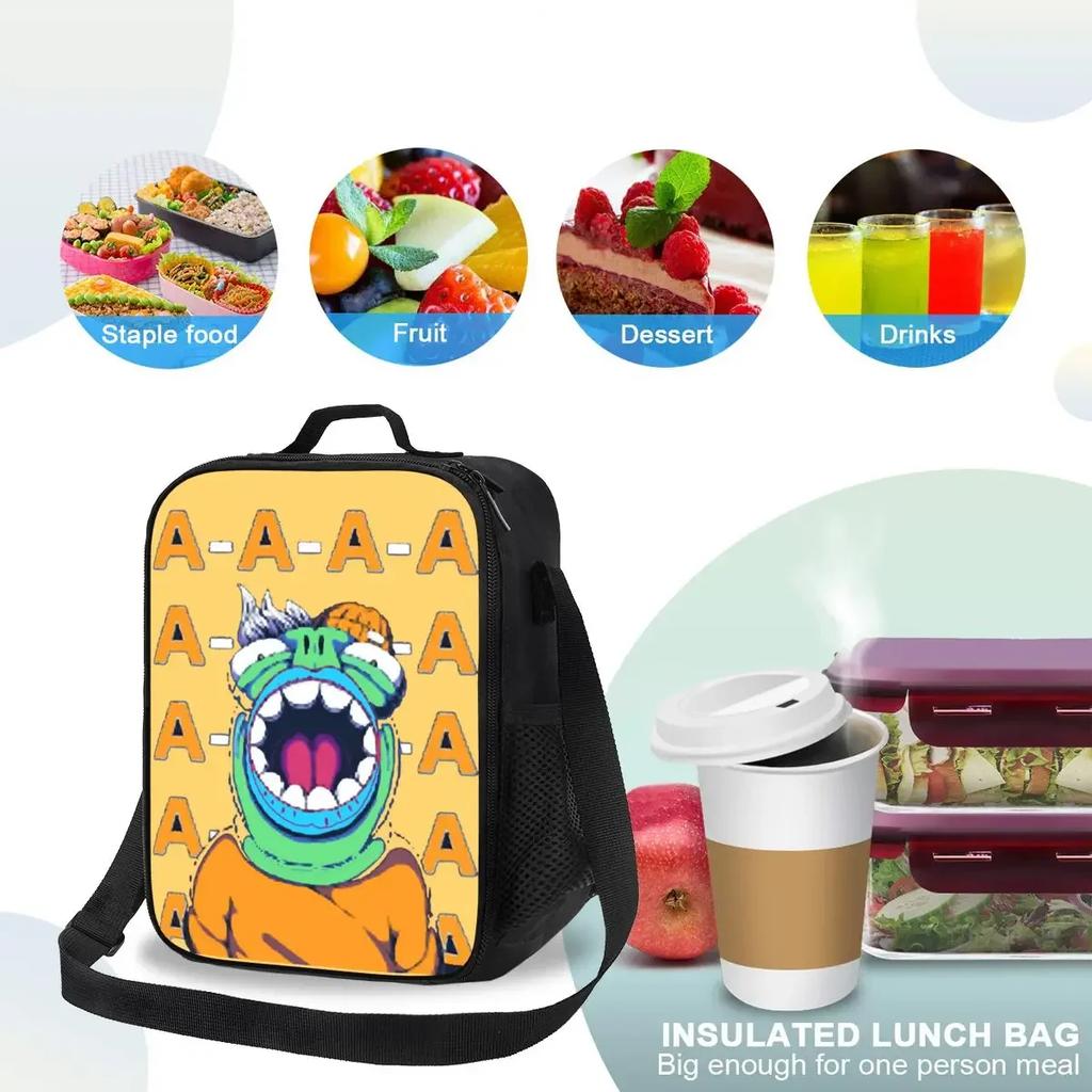 Lunch Bag Funny Manga Portable Insulated Lunch Box Beach Graphic Cooler Bag Cute Oxford Tote Food Bags