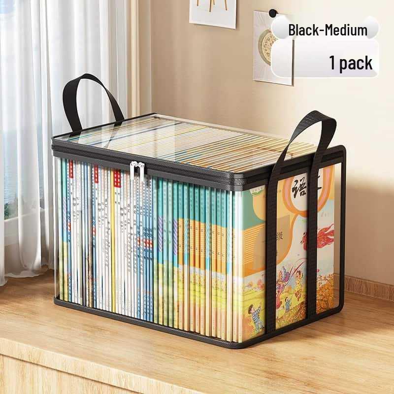 Large Transparent Foldable Book Storage Box - Dustproof Artifact for Students and Old Books
