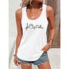 Printed Summer Women's Loose and Personalized Dream Catcher Mesh Printed Vest Top T-shirt Comfortable Sleeveless